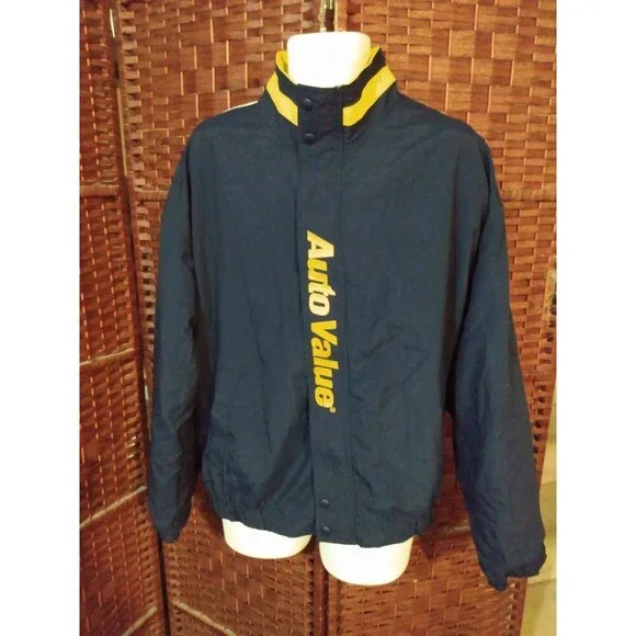 Vintage Swingster Auto Value Windbreaker Jacket 90s Car Parts Large - Picture 2 of 3